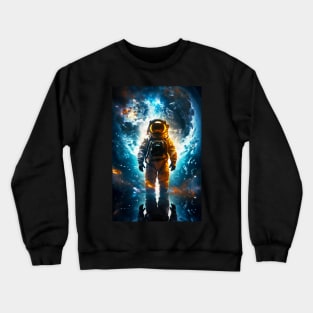 Interstellar Traveler Astronaut Earth Space Art Crewneck Sweatshirt